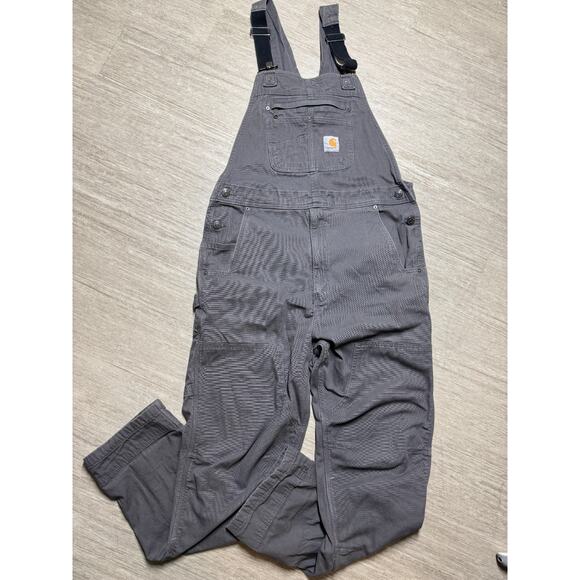Men's Rugged Flex Rigby Bib Overalls 102987-039 36x34 Gray Gravel - Picture 1 of 6